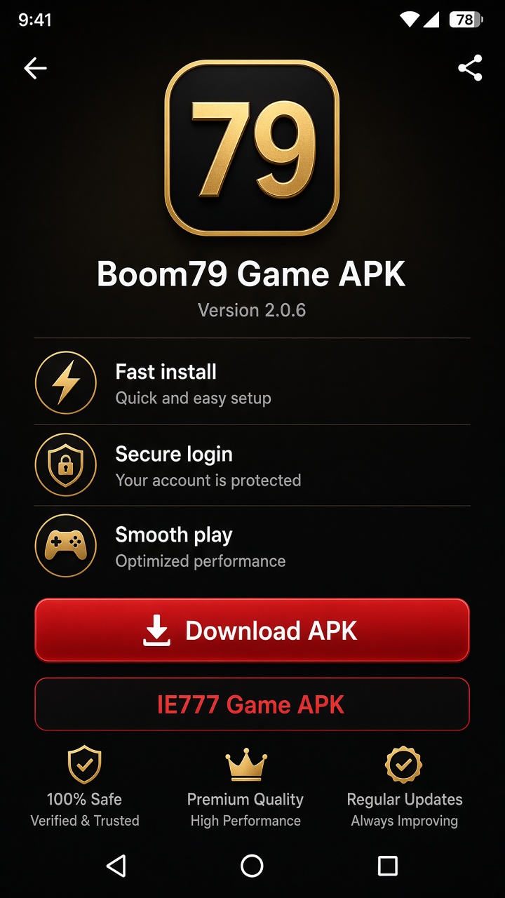 Boom79 APK download screen for Android India